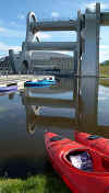 The Falkirk Wheel.   A unique boat lift linking the Union and Forth & Clyed canals  at Falkirk.